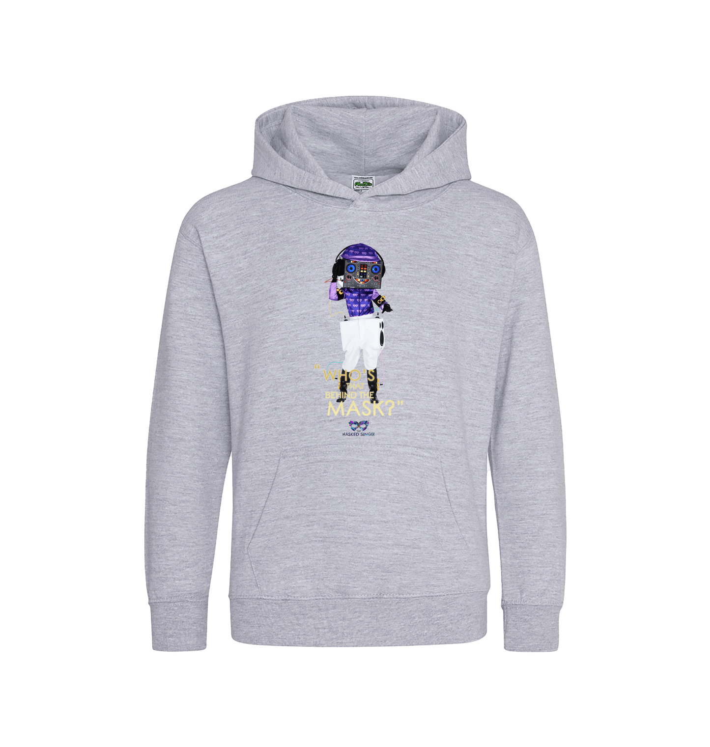 Heather Grey Printed Kids Hoodie Front