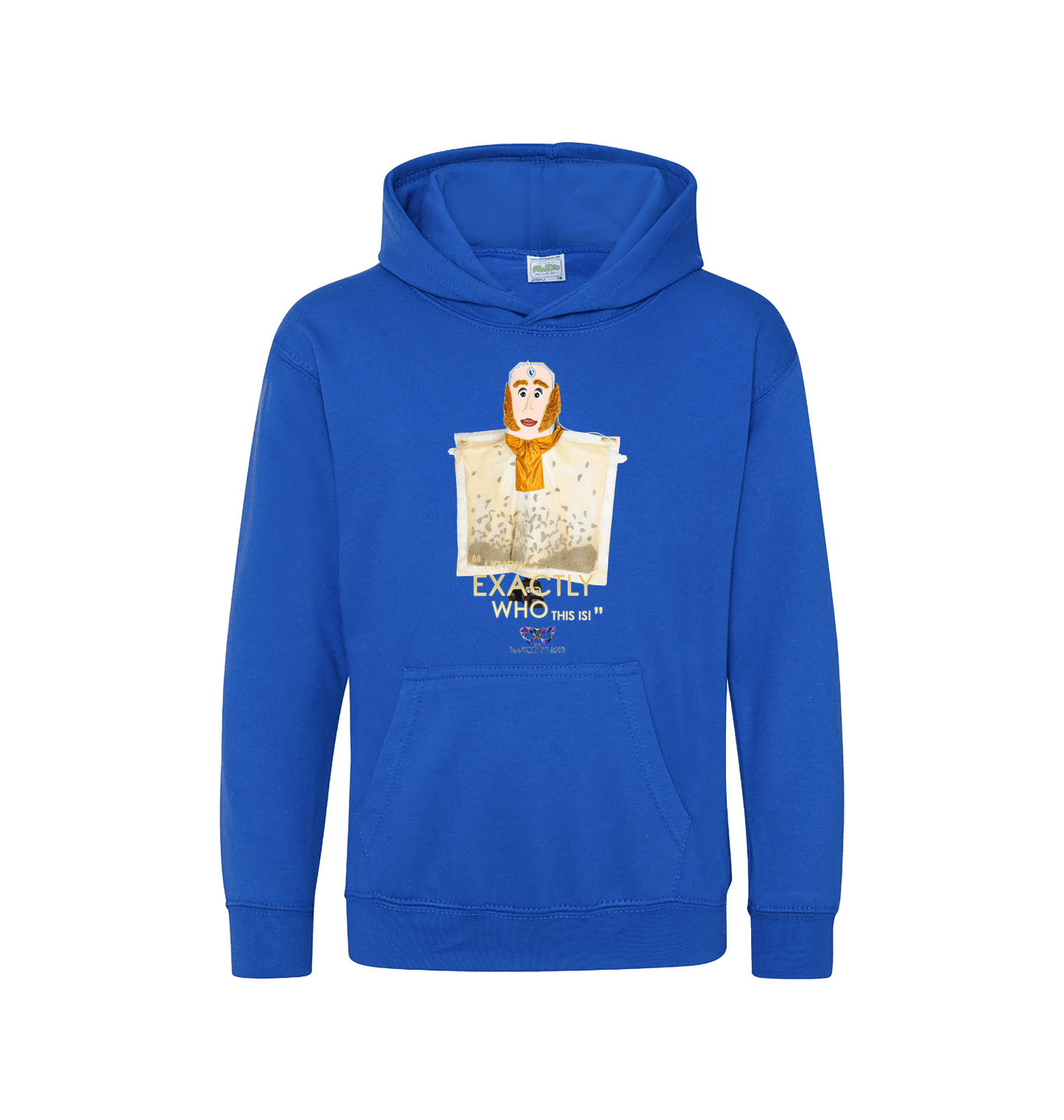 Royal Blue Printed Kids Hoodie Front