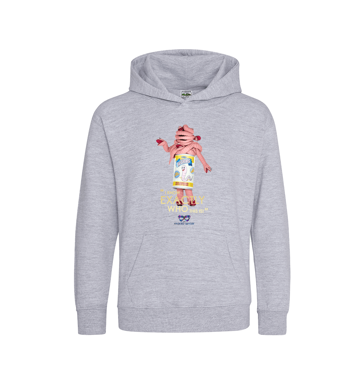 Heather Grey Printed Kids Hoodie Front