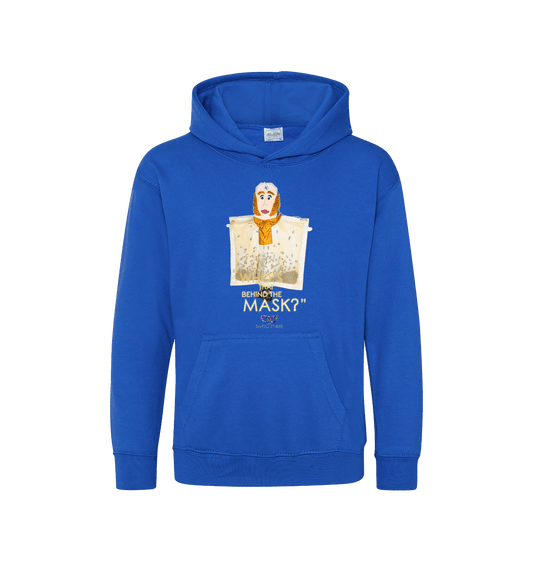 Royal Blue Printed Kids Hoodie Front