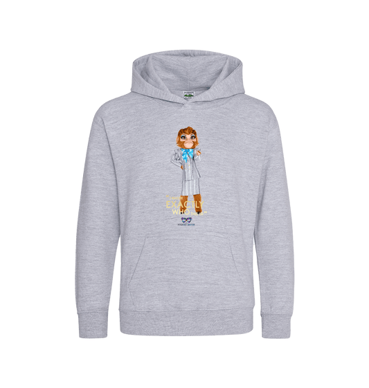 Heather Grey Printed Kids Hoodie Front