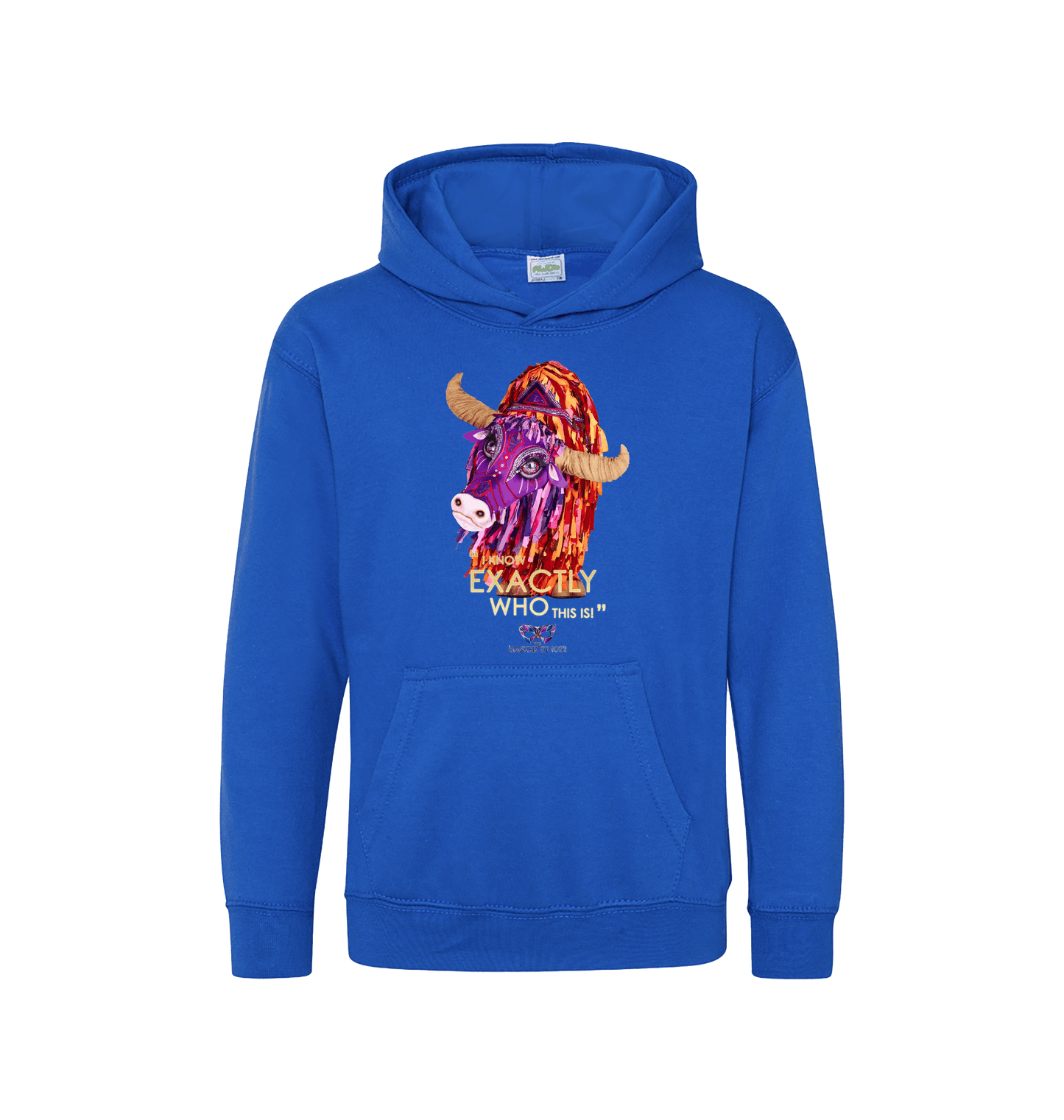 Royal Blue Printed Kids Hoodie Front