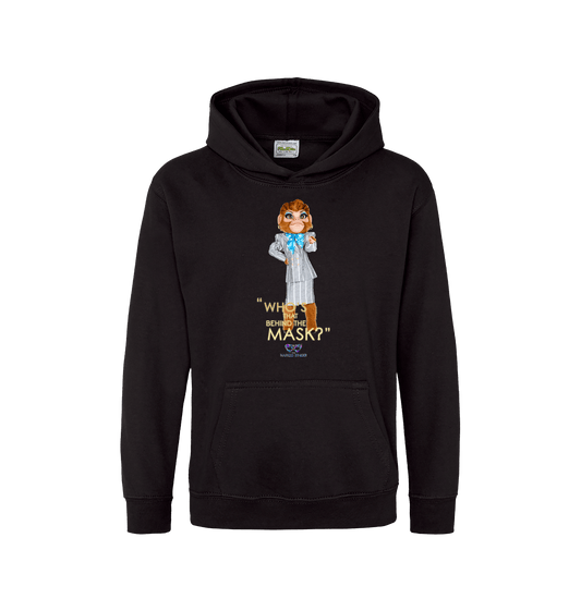 Jet Black Printed Kids Hoodie Front