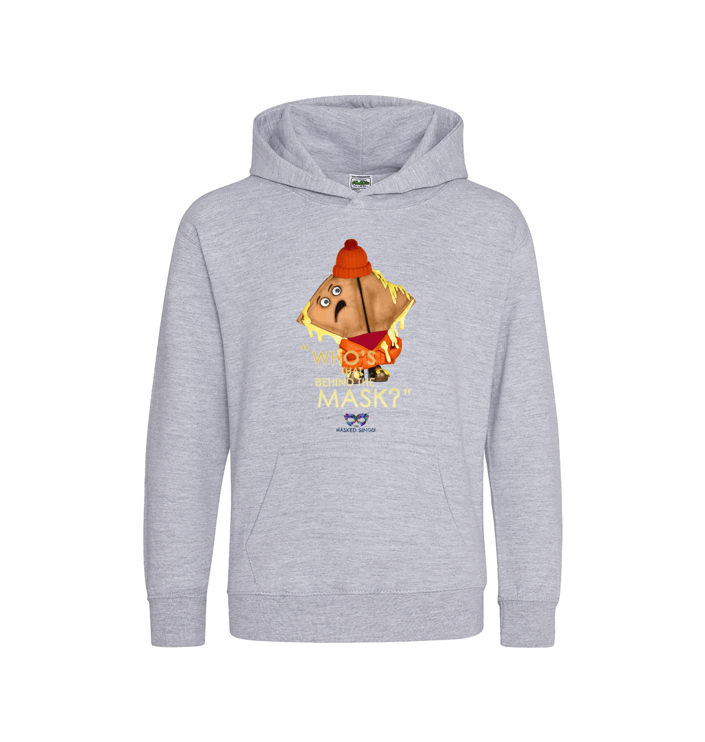 Heather Grey Printed Kids Hoodie Front