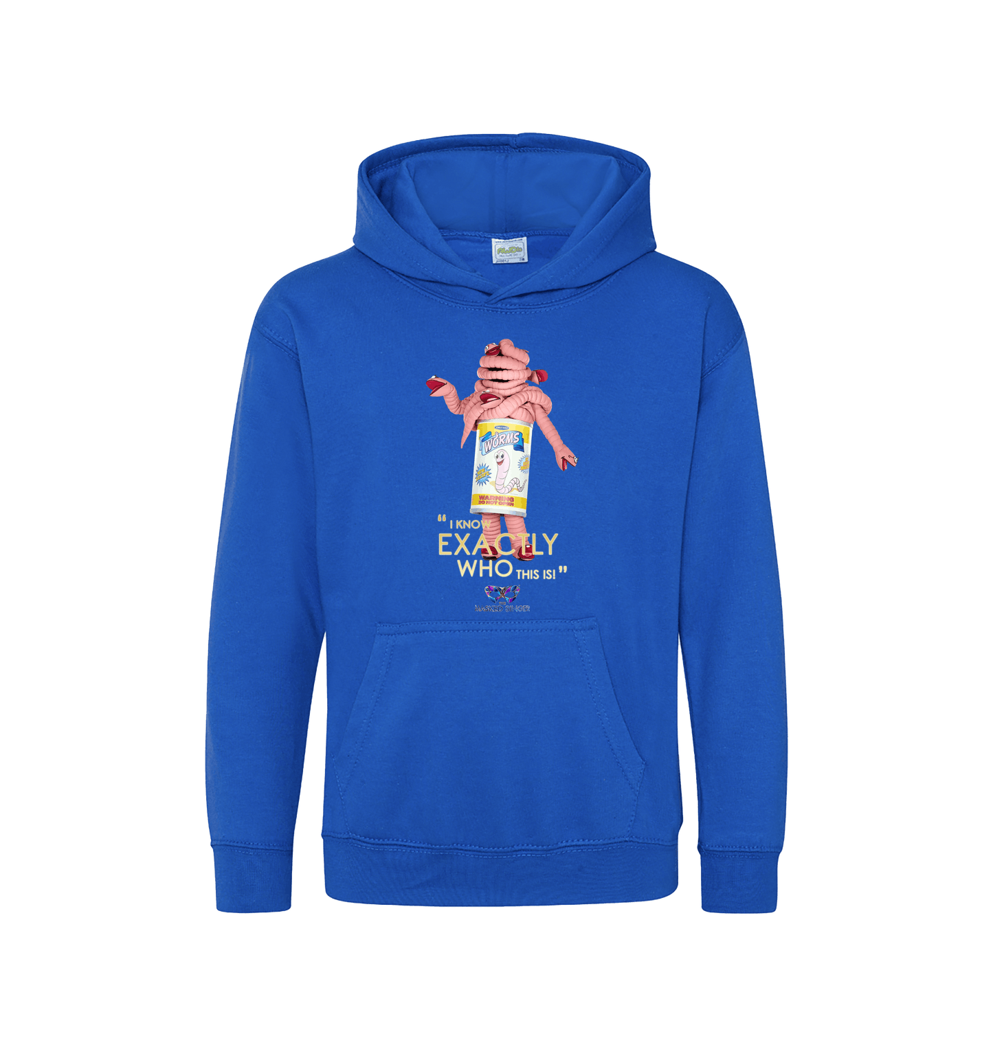 Royal Blue Printed Kids Hoodie Front
