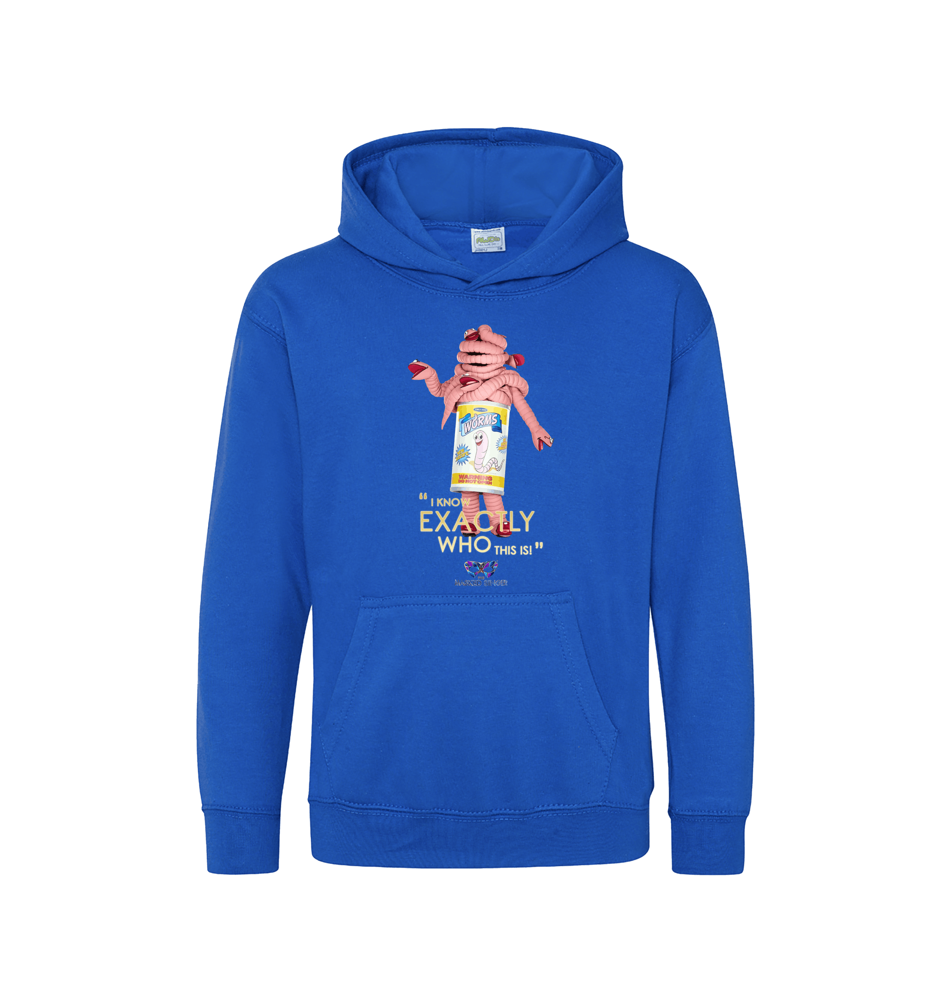 Royal Blue Printed Kids Hoodie Front