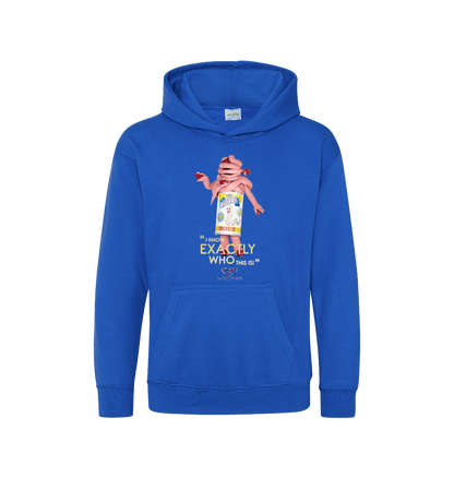 Royal Blue Printed Kids Hoodie Front