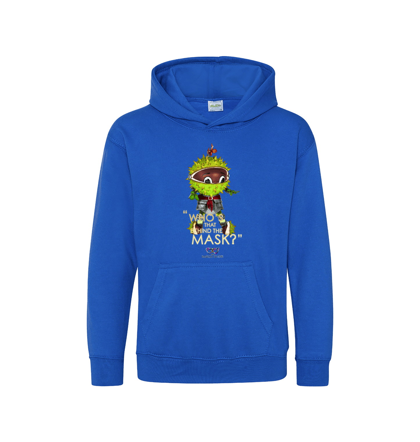 Royal Blue Printed Kids Hoodie Front