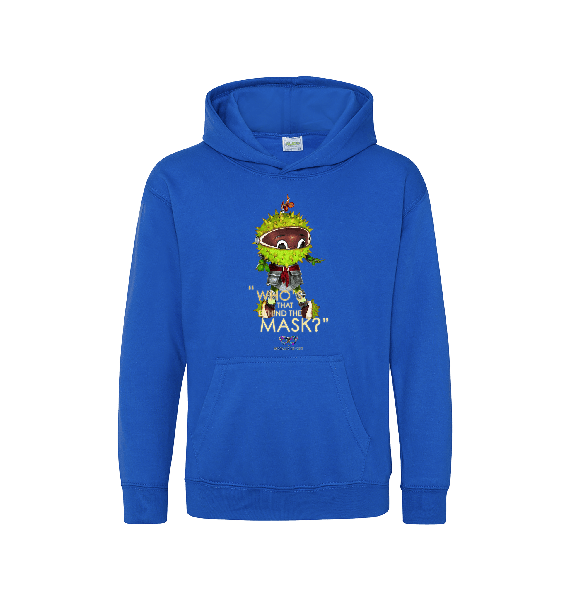 Royal Blue Printed Kids Hoodie Front