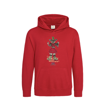 Fire Red Printed Kids Hoodie Front