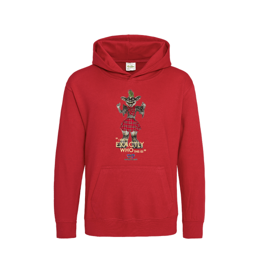 Fire Red Printed Kids Hoodie Front