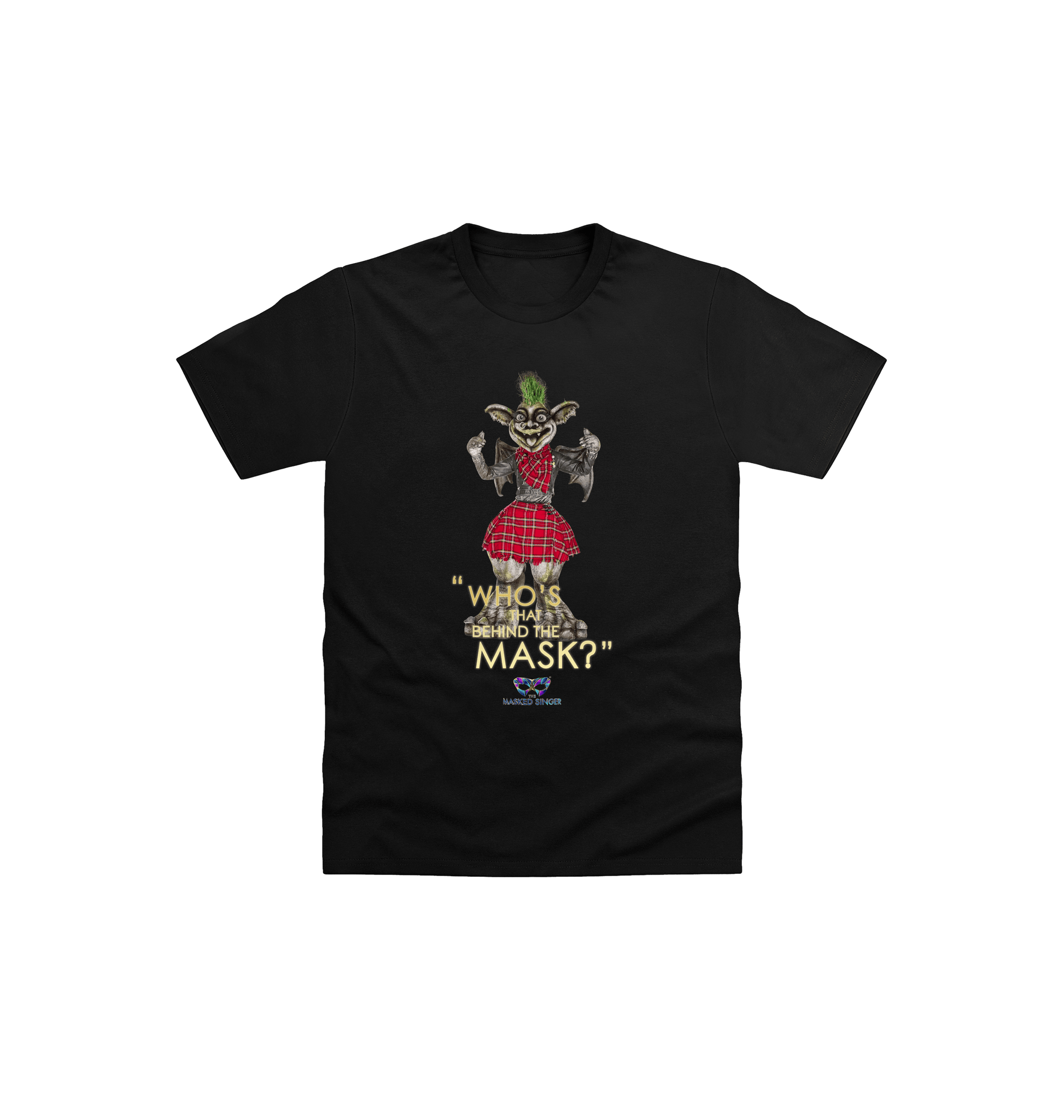 Black Printed Kids T-Shirt Front