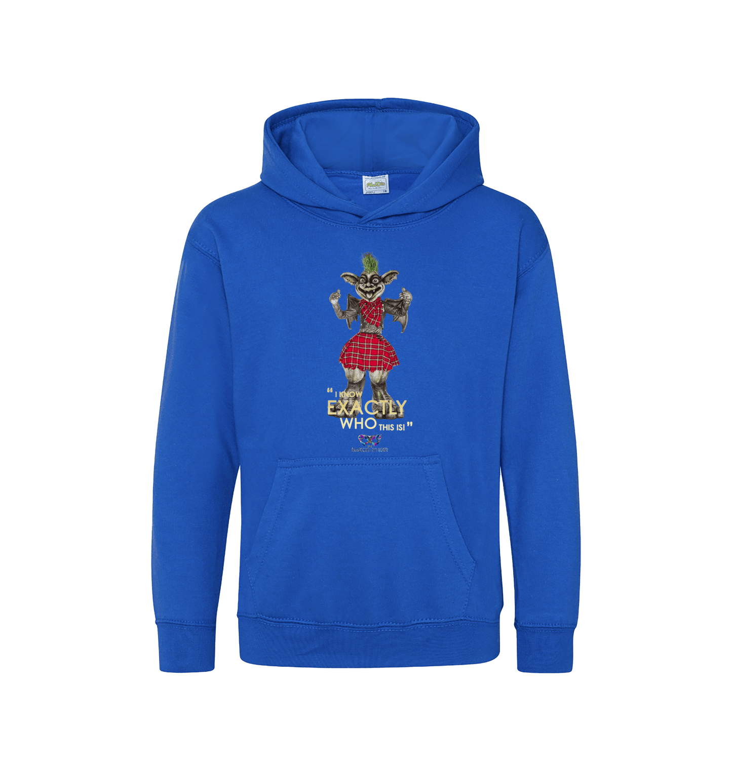Royal Blue Printed Kids Hoodie Front