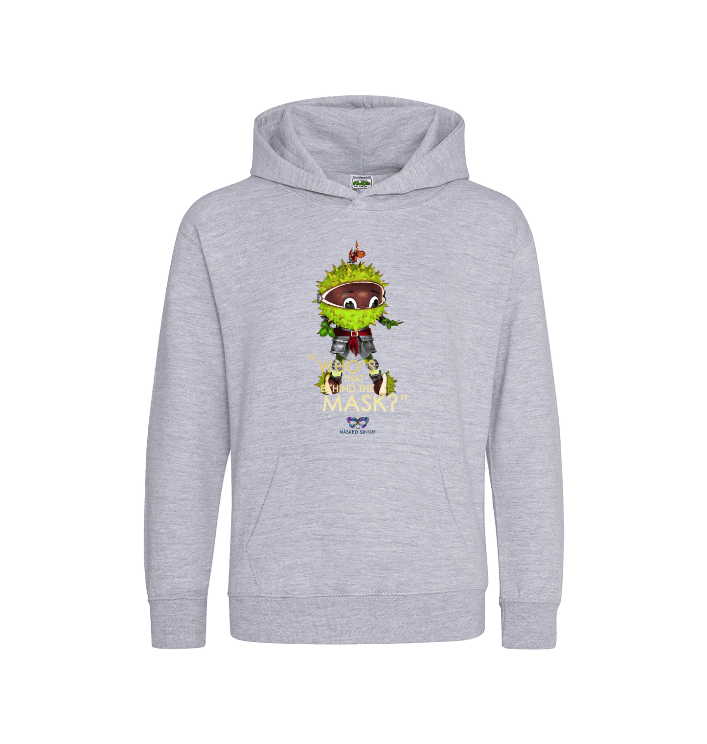 Heather Grey Printed Kids Hoodie Front