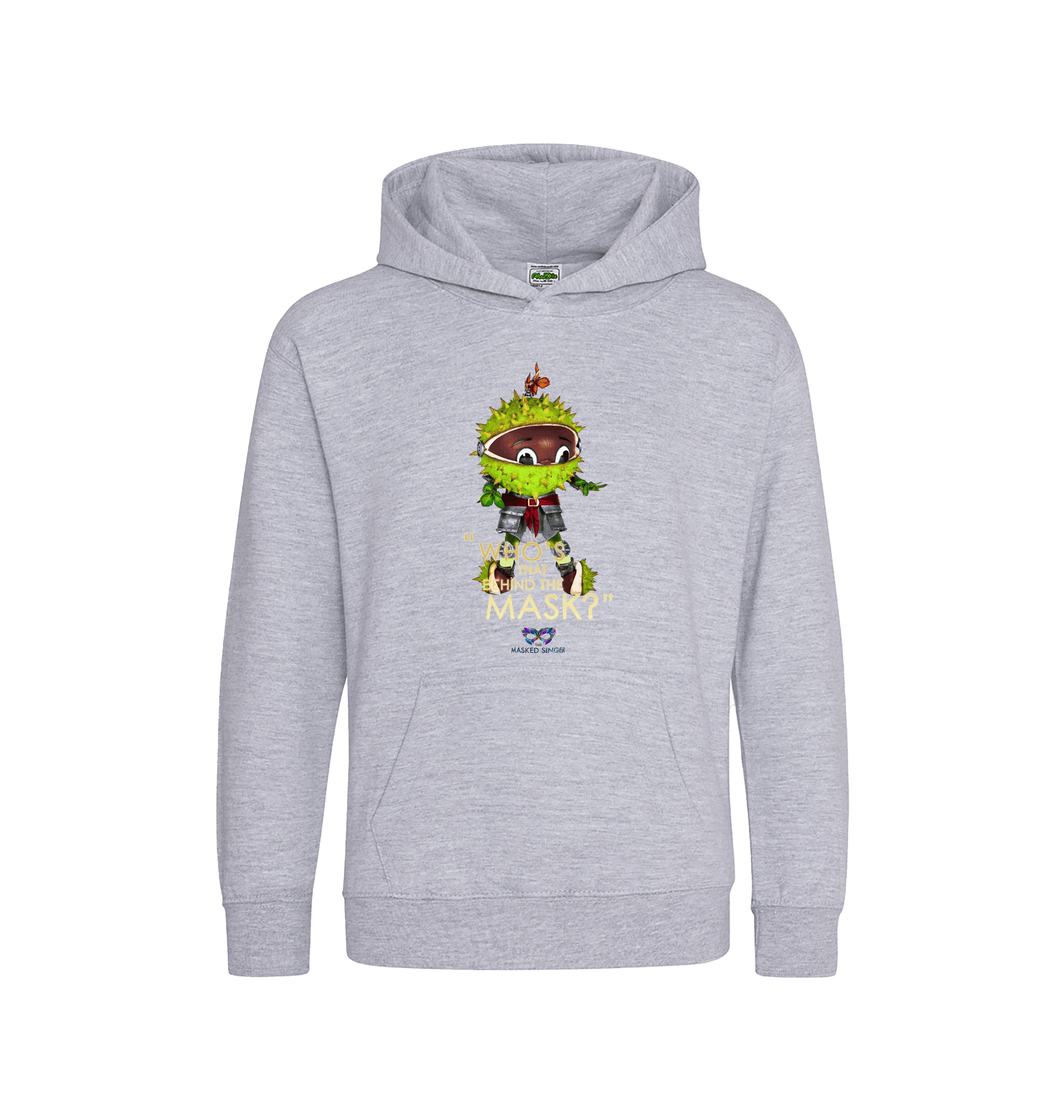 Heather Grey Printed Kids Hoodie Front