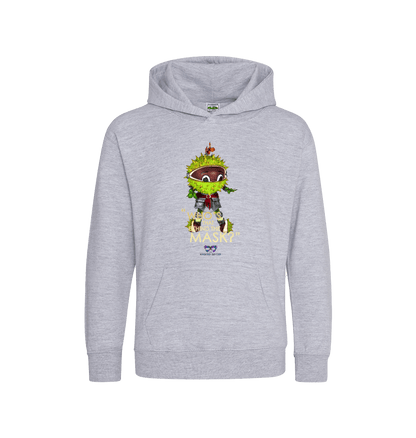 Heather Grey Printed Kids Hoodie Front