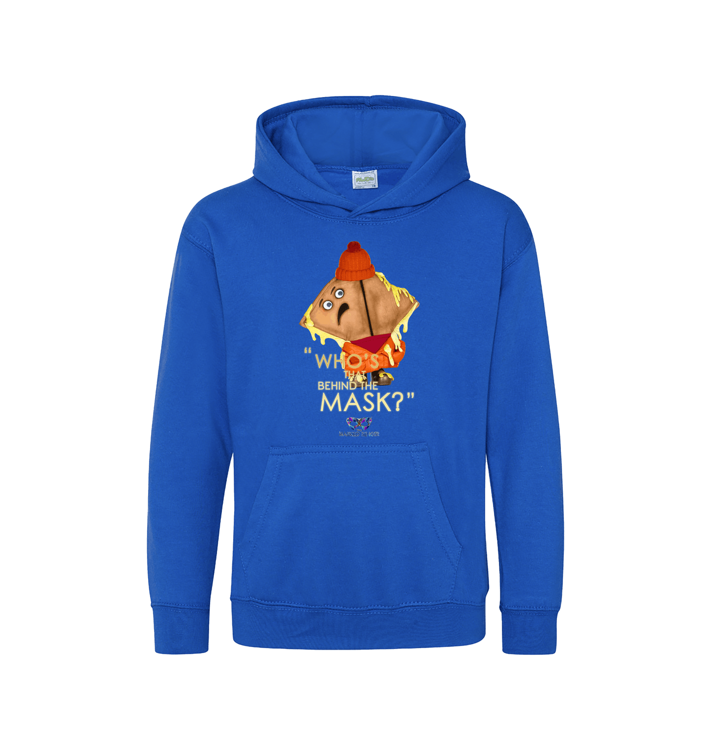 Royal Blue Printed Kids Hoodie Front