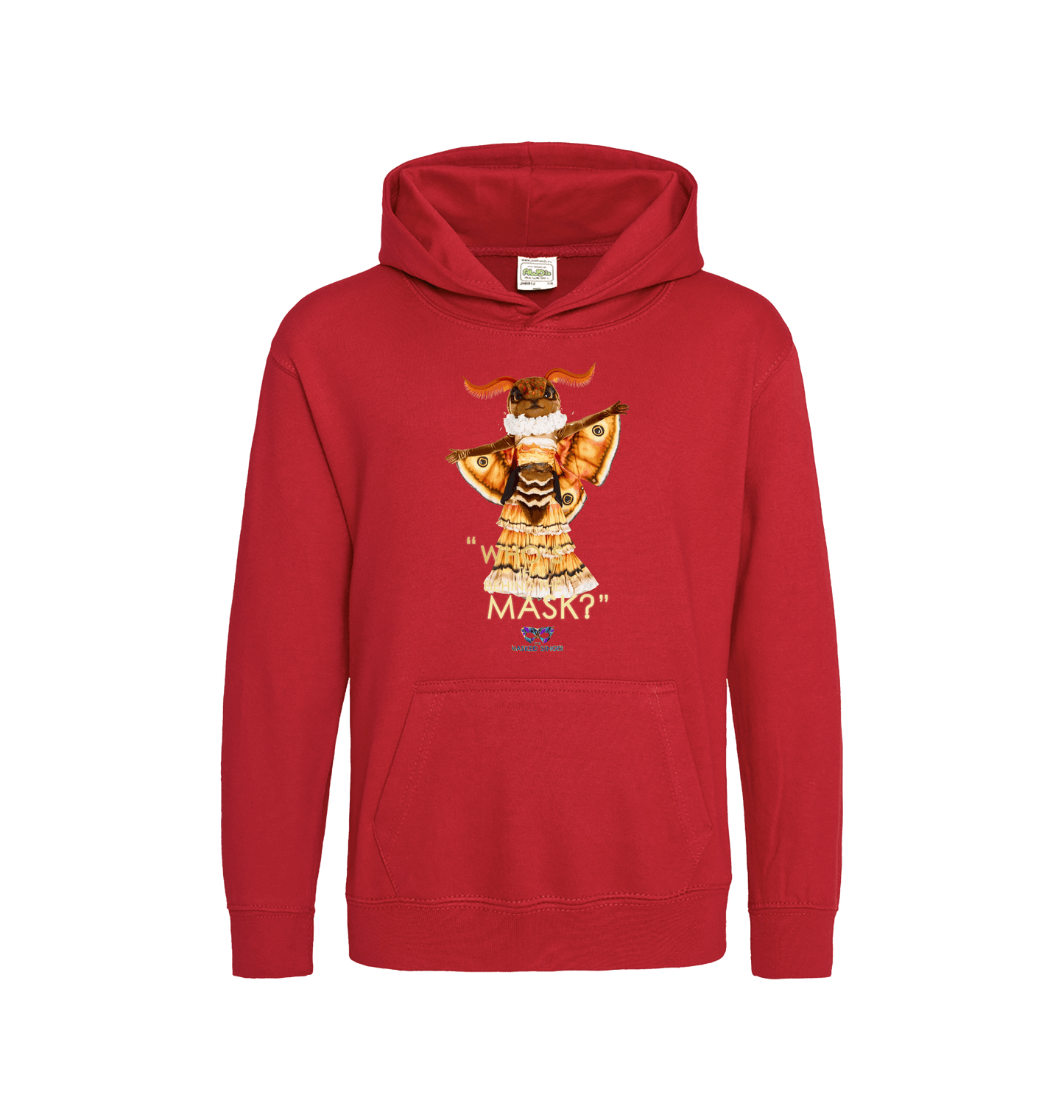 Fire Red Printed Kids Hoodie Front