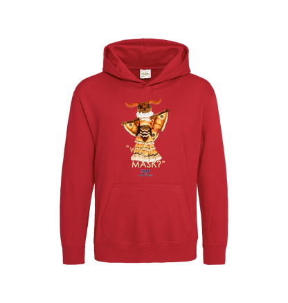 Fire Red Printed Kids Hoodie Front