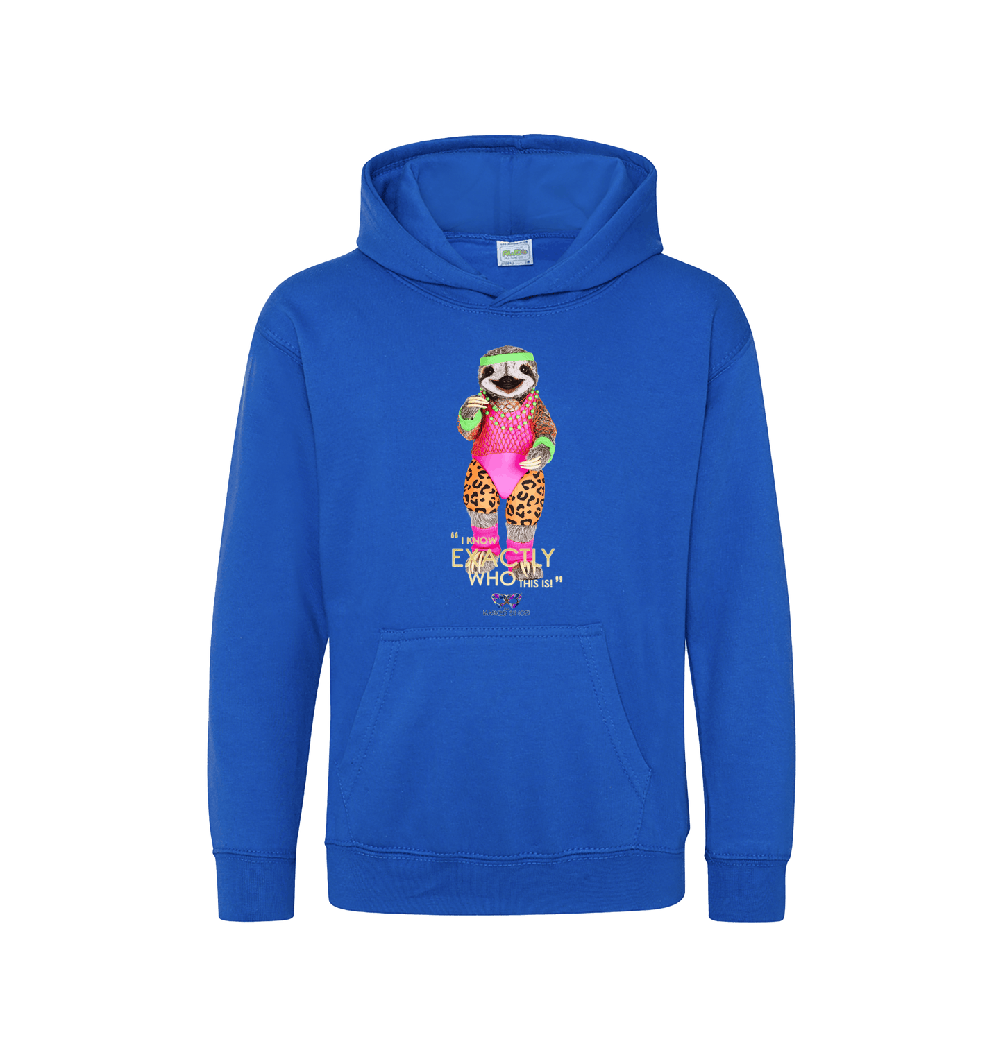 Royal Blue Printed Kids Hoodie Front