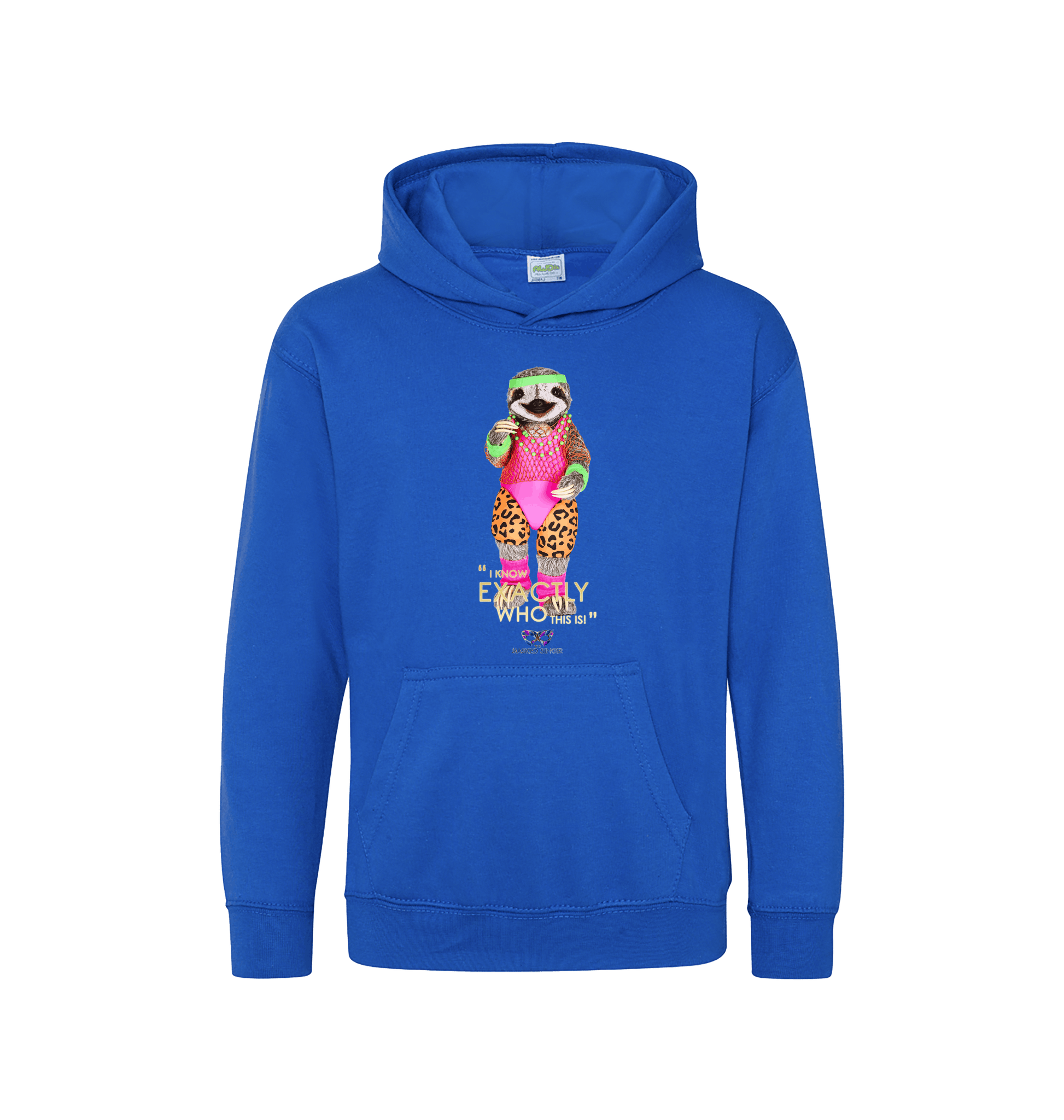 Royal Blue Printed Kids Hoodie Front