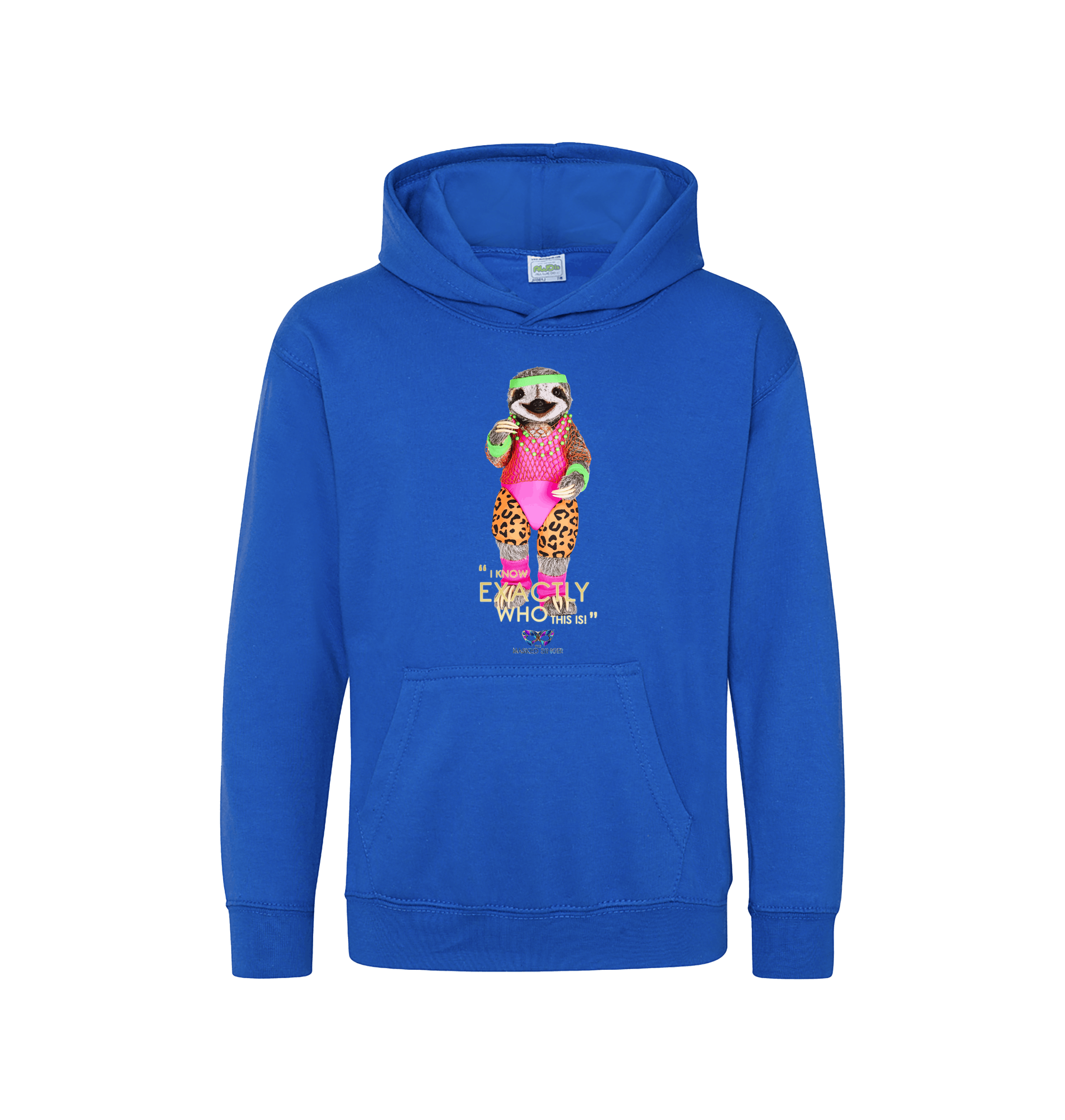 Royal Blue Printed Kids Hoodie Front