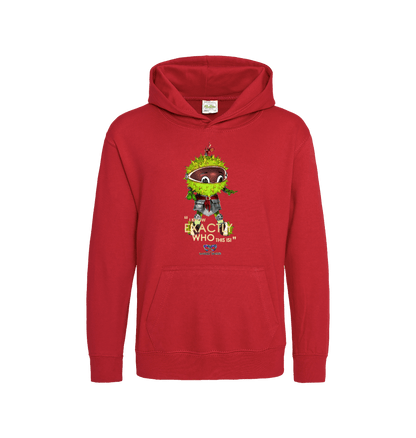 Fire Red Printed Kids Hoodie Front