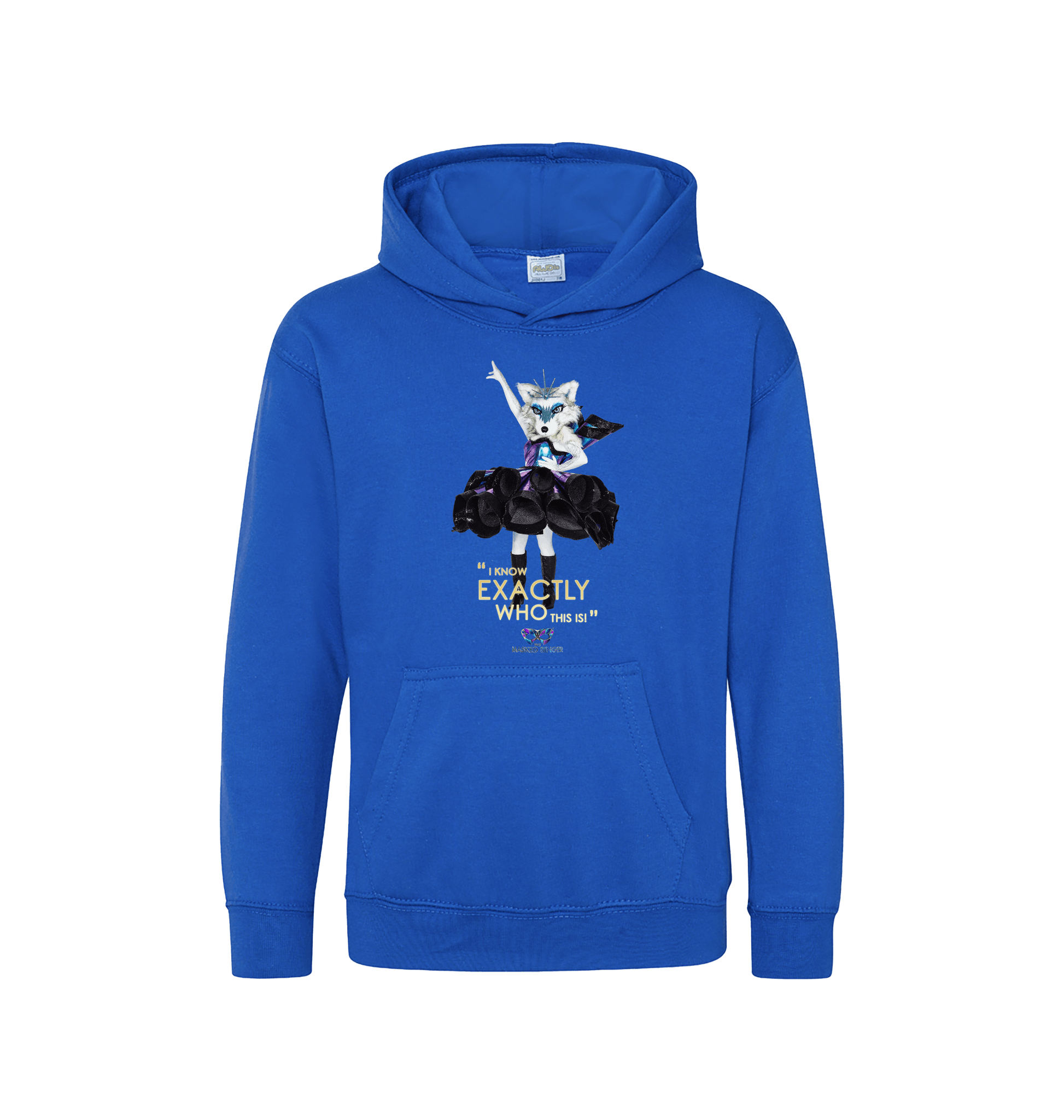 Royal Blue Printed Kids Hoodie Front