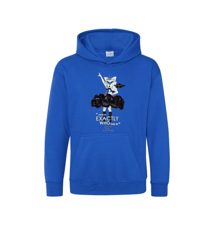 Royal Blue Printed Kids Hoodie Front