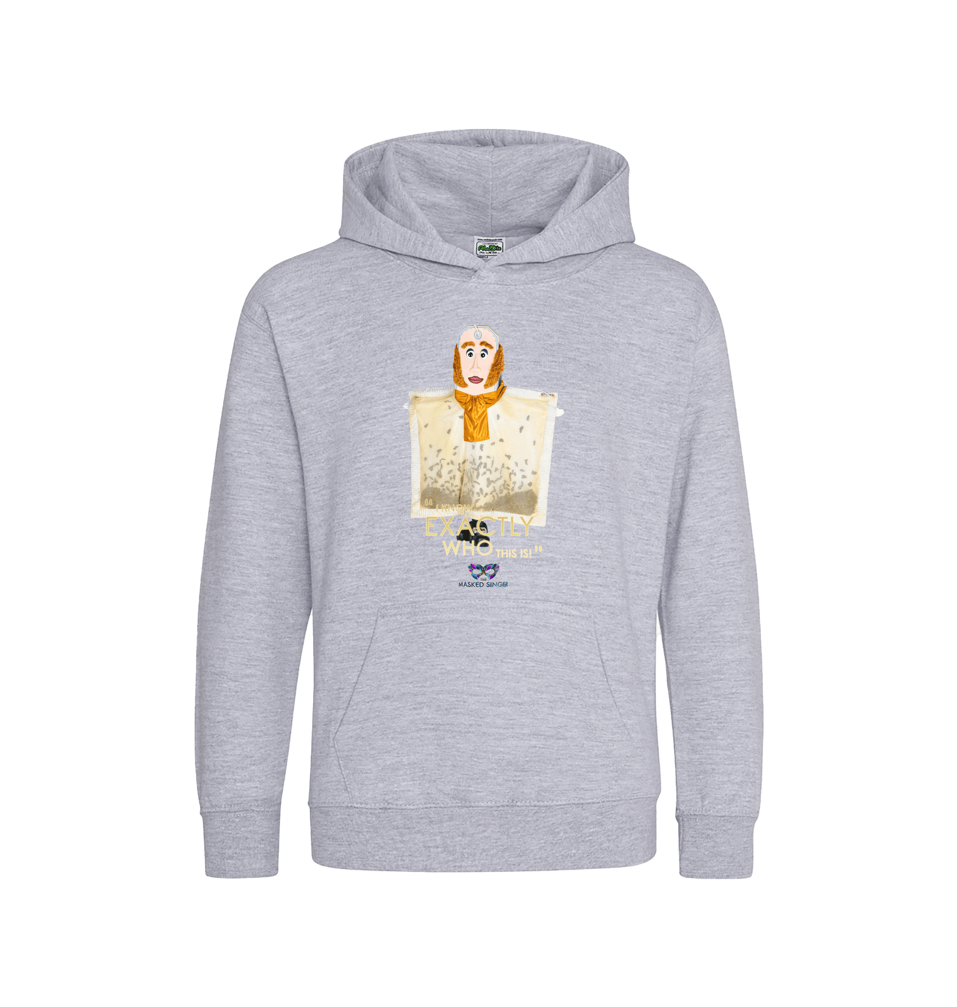 Heather Grey Printed Kids Hoodie Front