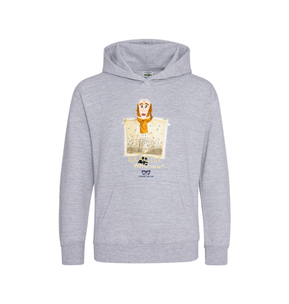 Heather Grey Printed Kids Hoodie Front