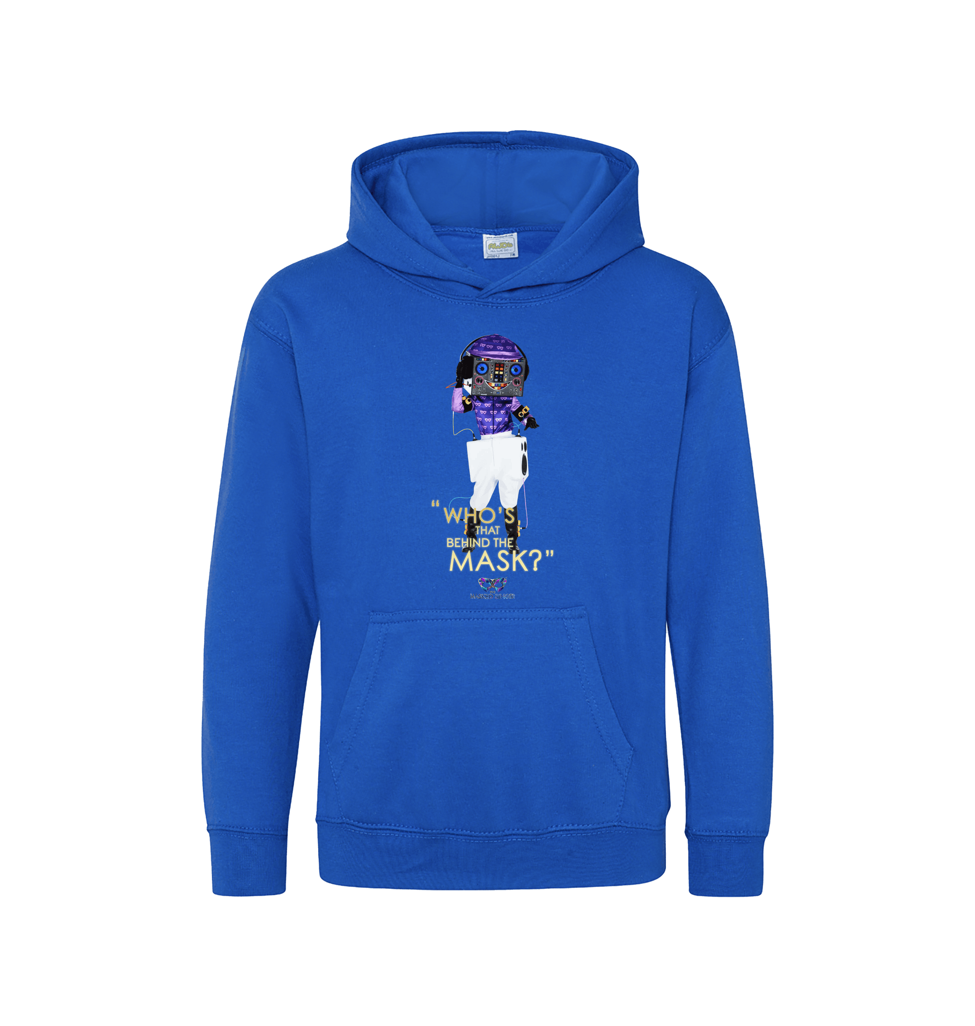 Royal Blue Printed Kids Hoodie Front