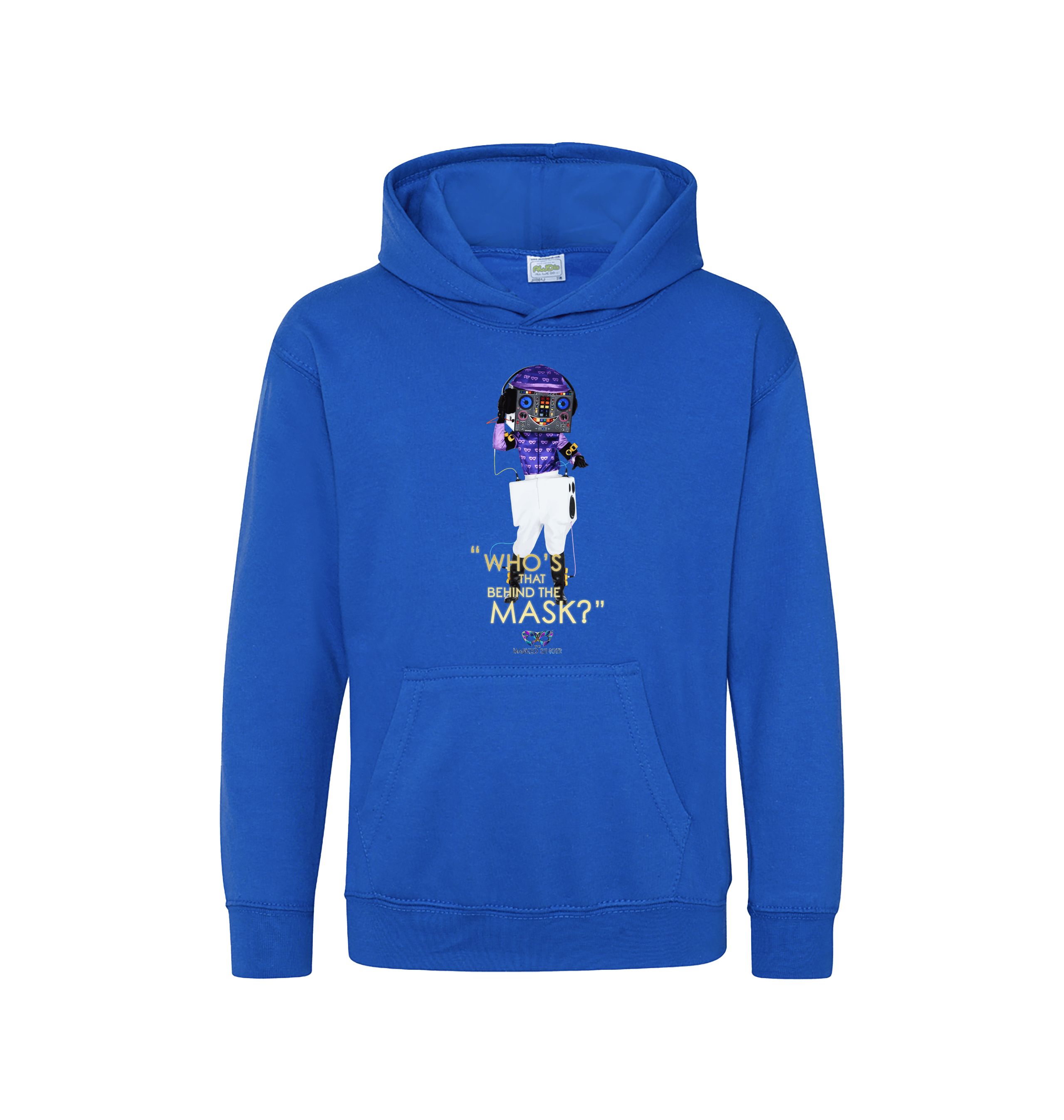 Royal Blue Printed Kids Hoodie Front