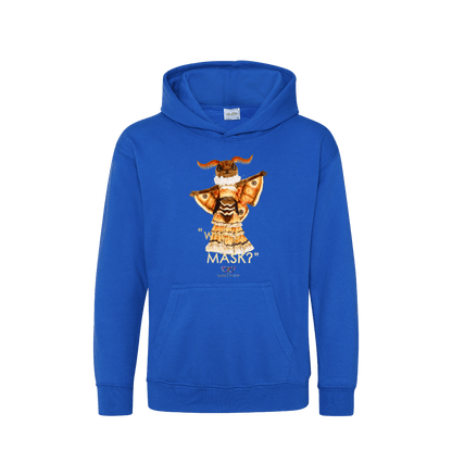 Royal Blue Printed Kids Hoodie Front