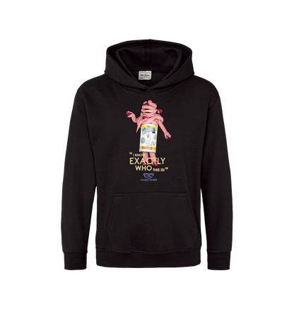 Jet Black Printed Kids Hoodie Front