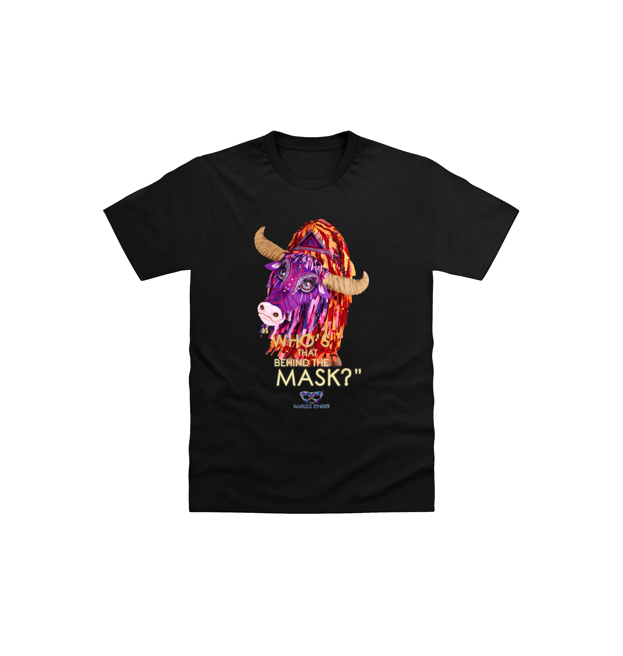 Black Printed Kids T-Shirt Front