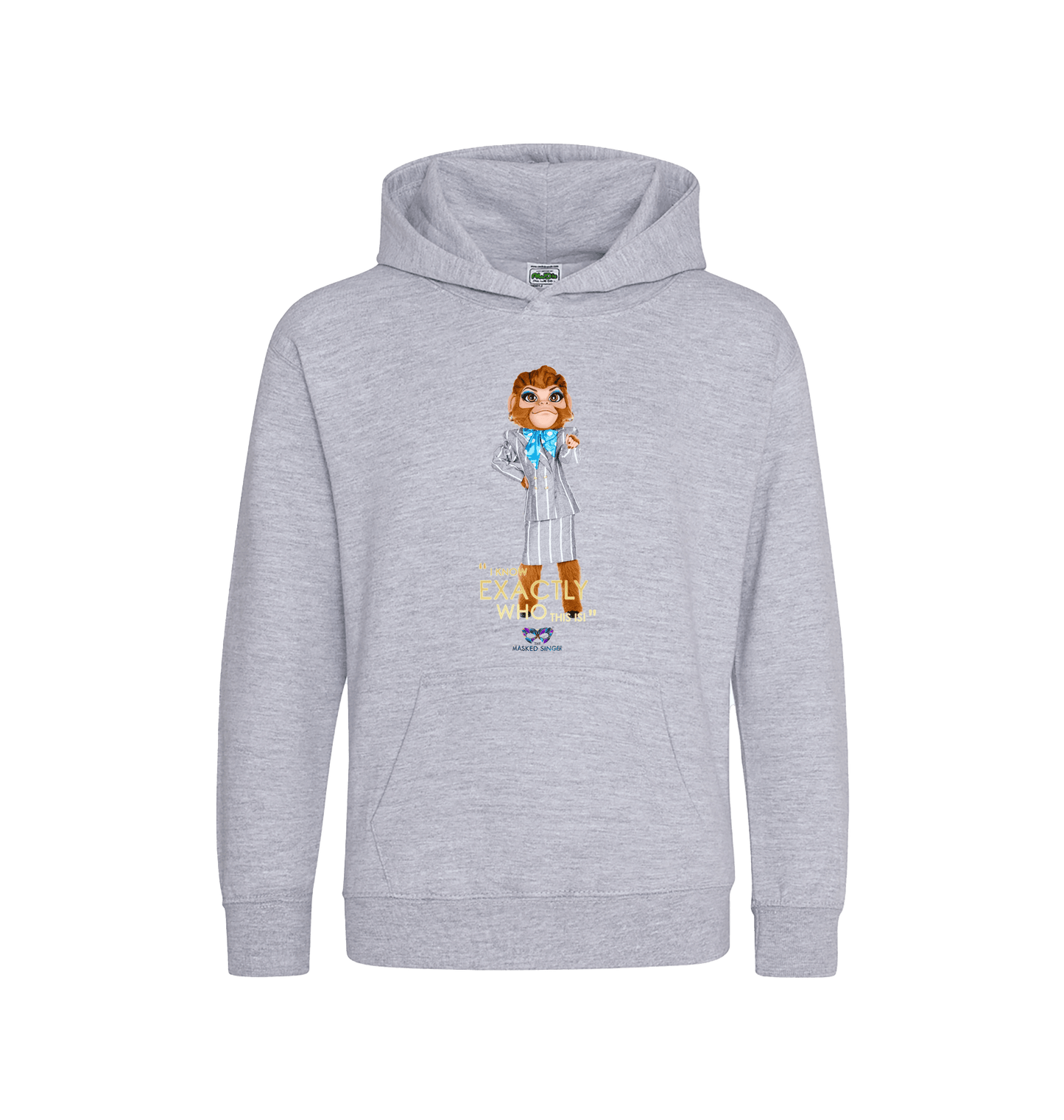 Heather Grey Printed Kids Hoodie Front