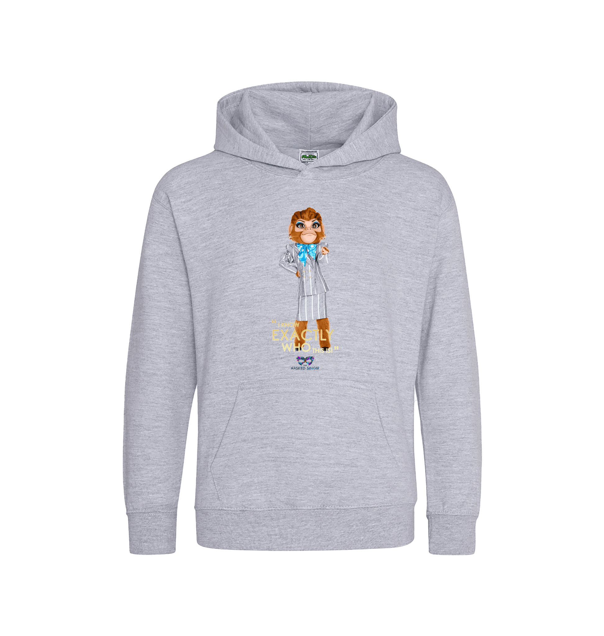 Heather Grey Printed Kids Hoodie Front