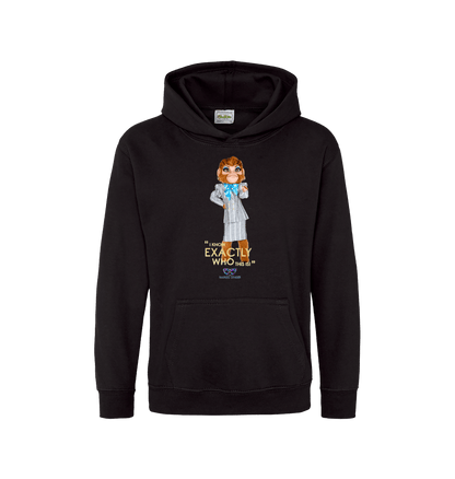Jet Black Printed Kids Hoodie Front