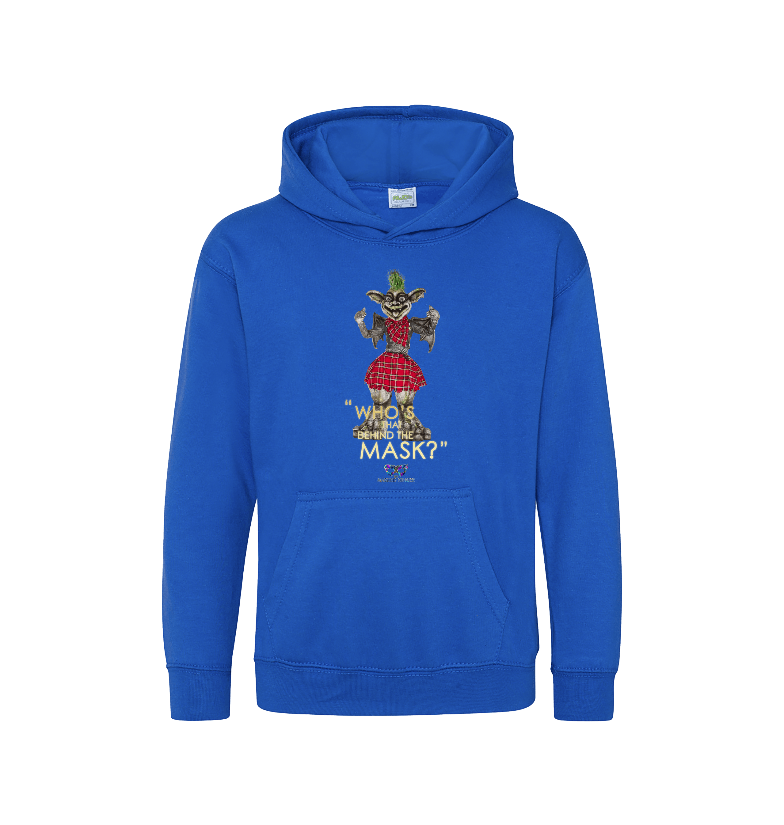 Royal Blue Printed Kids Hoodie Front