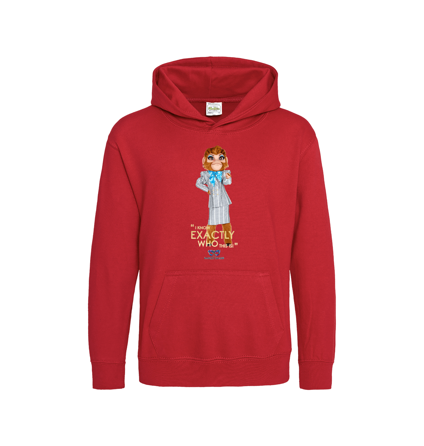 Fire Red Printed Kids Hoodie Front