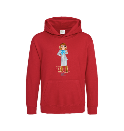 Fire Red Printed Kids Hoodie Front