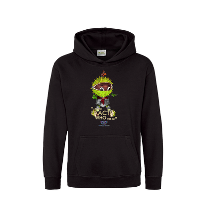 Jet Black Printed Kids Hoodie Front