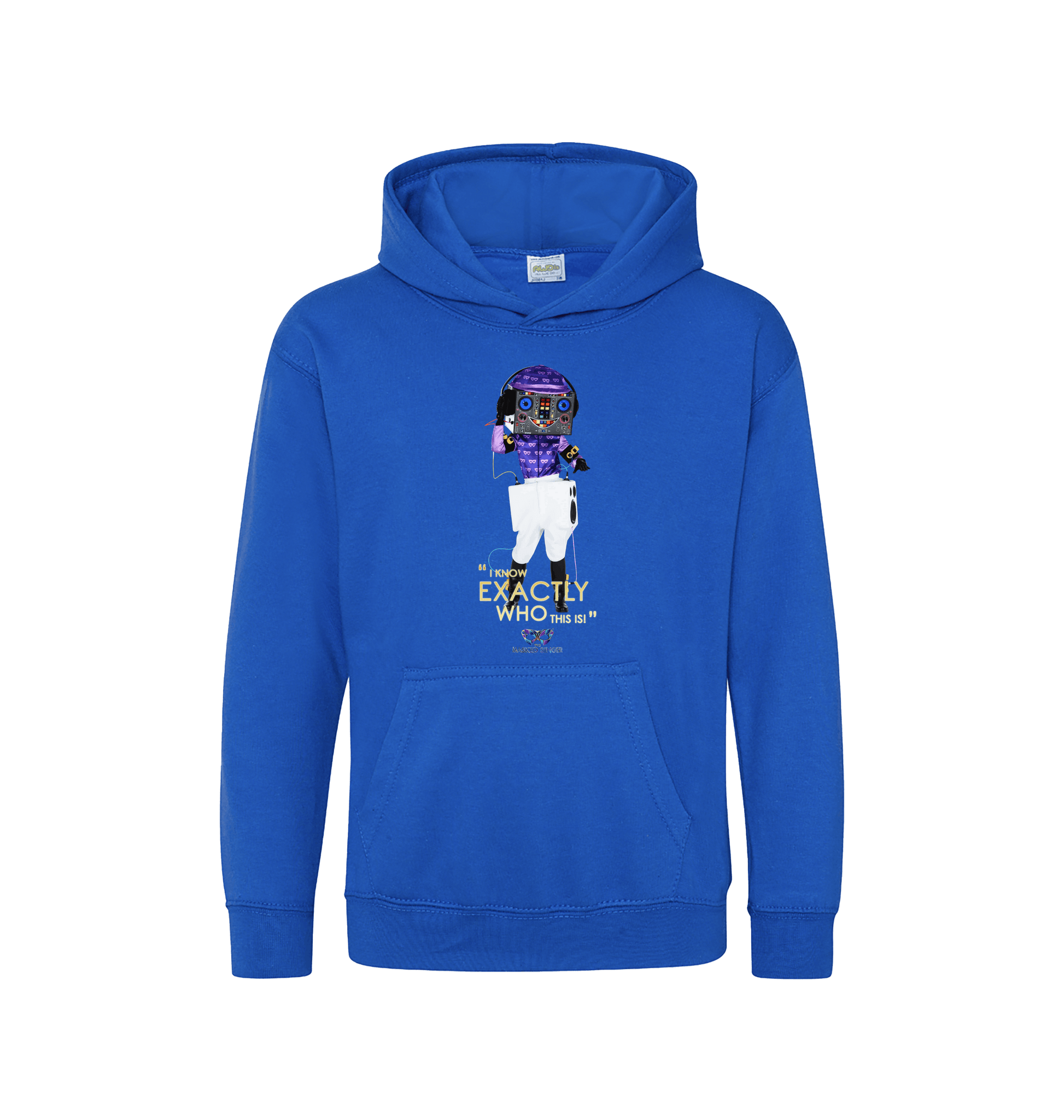 Royal Blue Printed Kids Hoodie Front