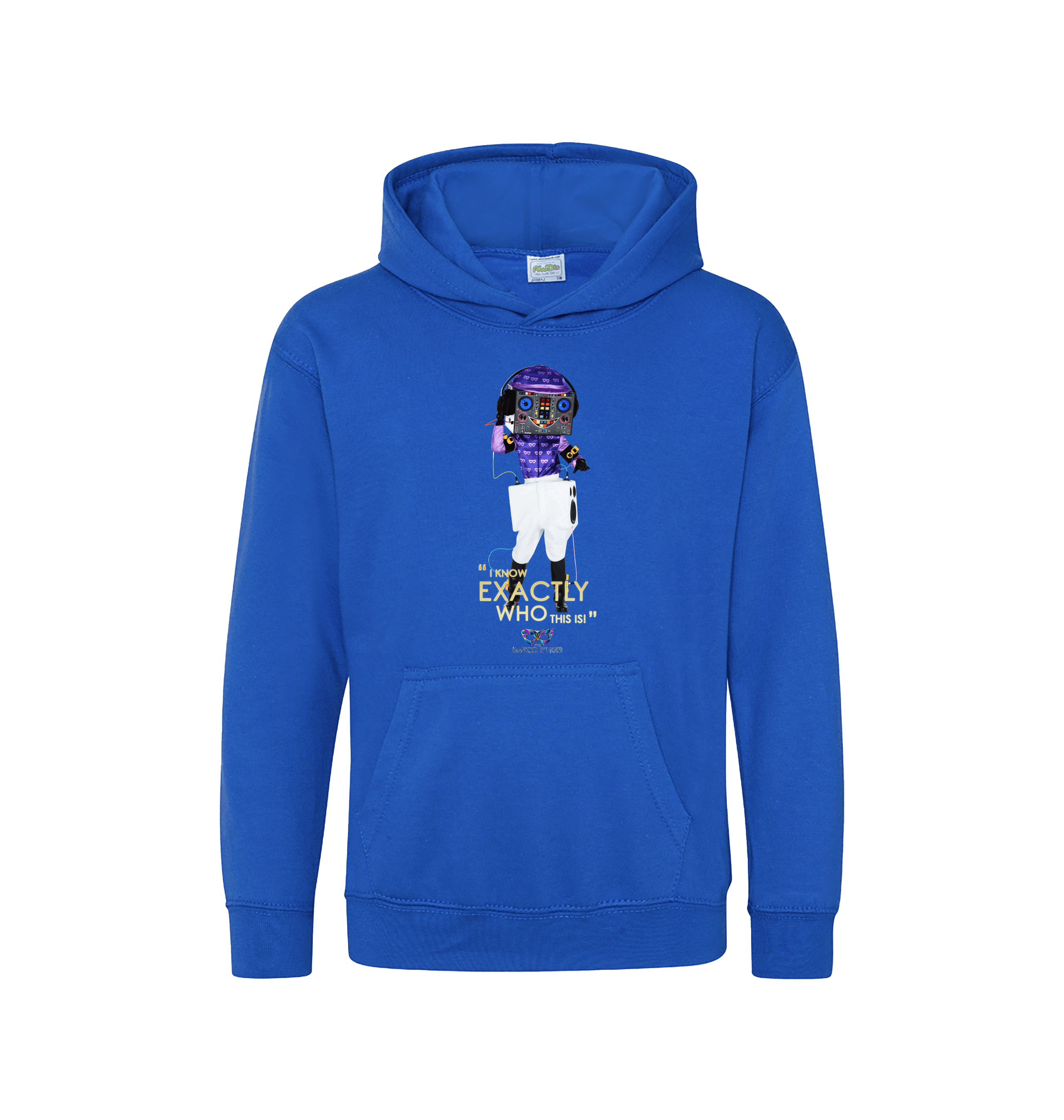Royal Blue Printed Kids Hoodie Front
