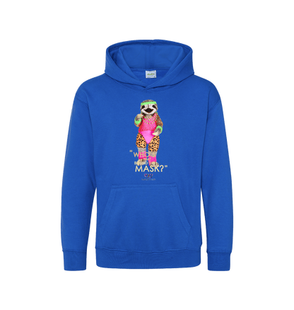 Royal Blue Printed Kids Hoodie Front