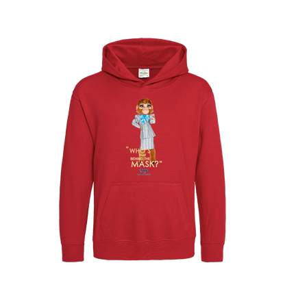 Fire Red Printed Kids Hoodie Front