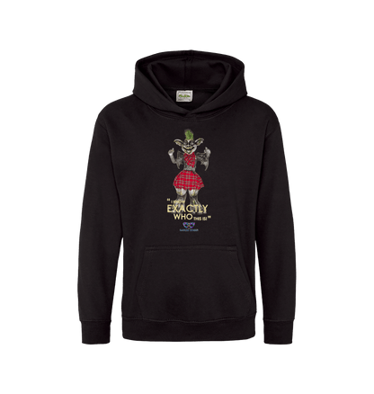 Jet Black Printed Kids Hoodie Front