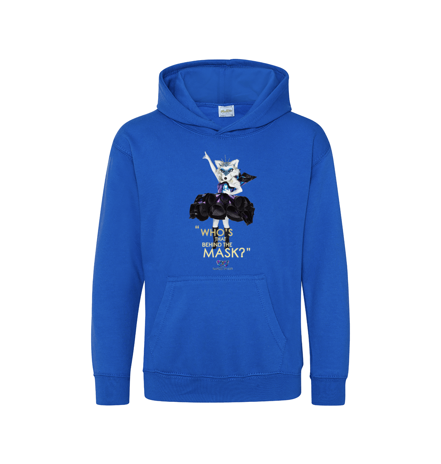 Royal Blue Printed Kids Hoodie Front