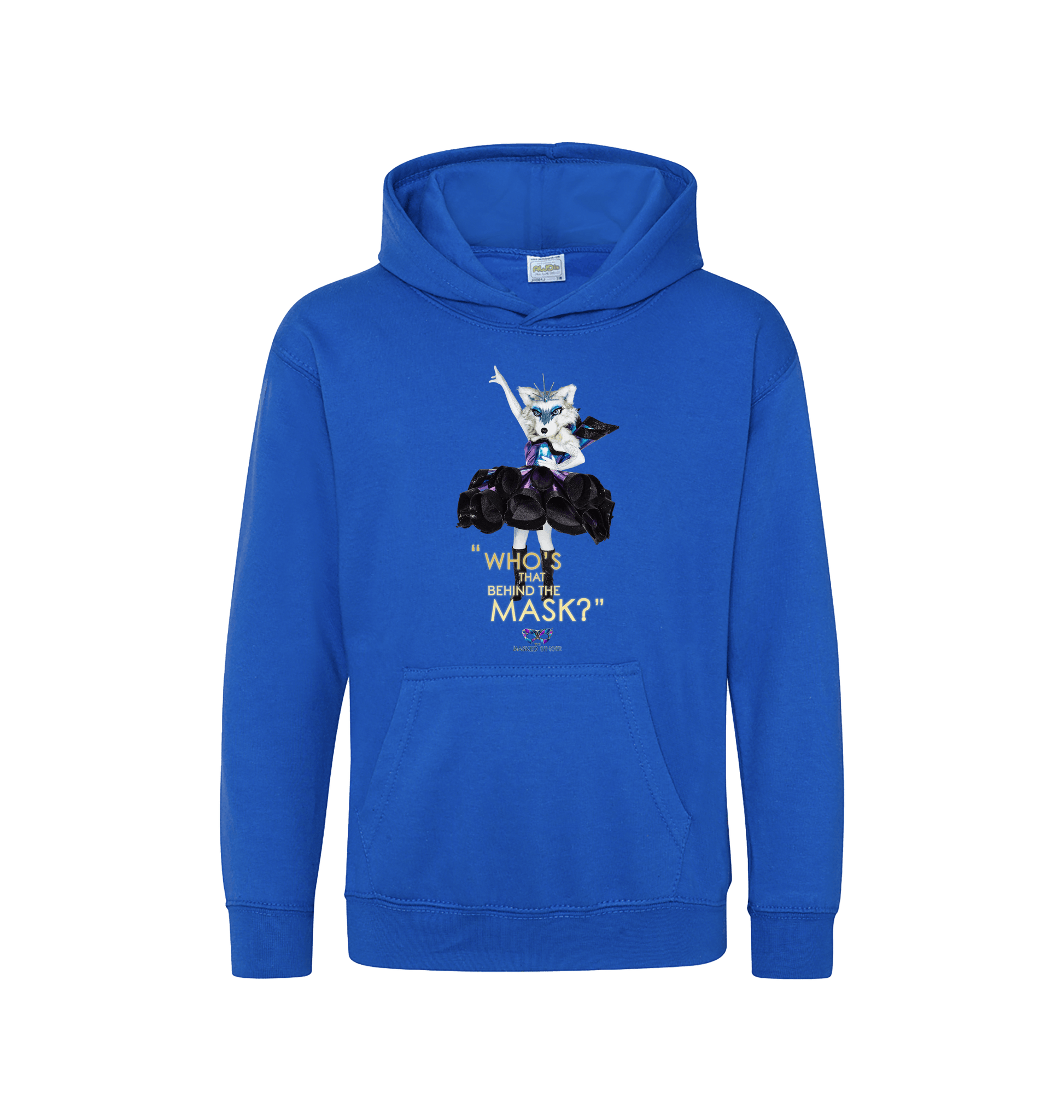 Royal Blue Printed Kids Hoodie Front